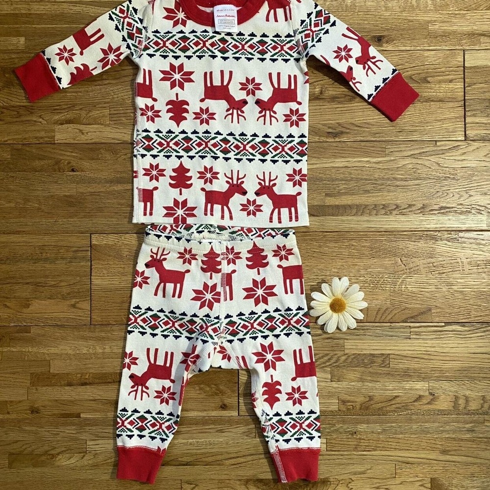 Hanna Andersson Christmas Pajamas Size 60-3-6 Mo - Picture 2 of 8